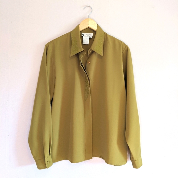 Chagall Tops - Vintage Chagall Olive Shirt